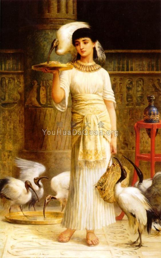 Alethe Attendant of the Sacred Ibis in the Temple of Isis at - 埃德温·朗斯登·朗